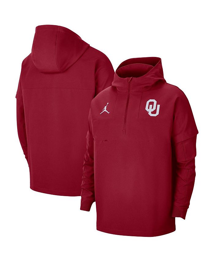 Jordan Men s Crimson Oklahoma Sooners Pregame Half Zip Hoodie Macy s