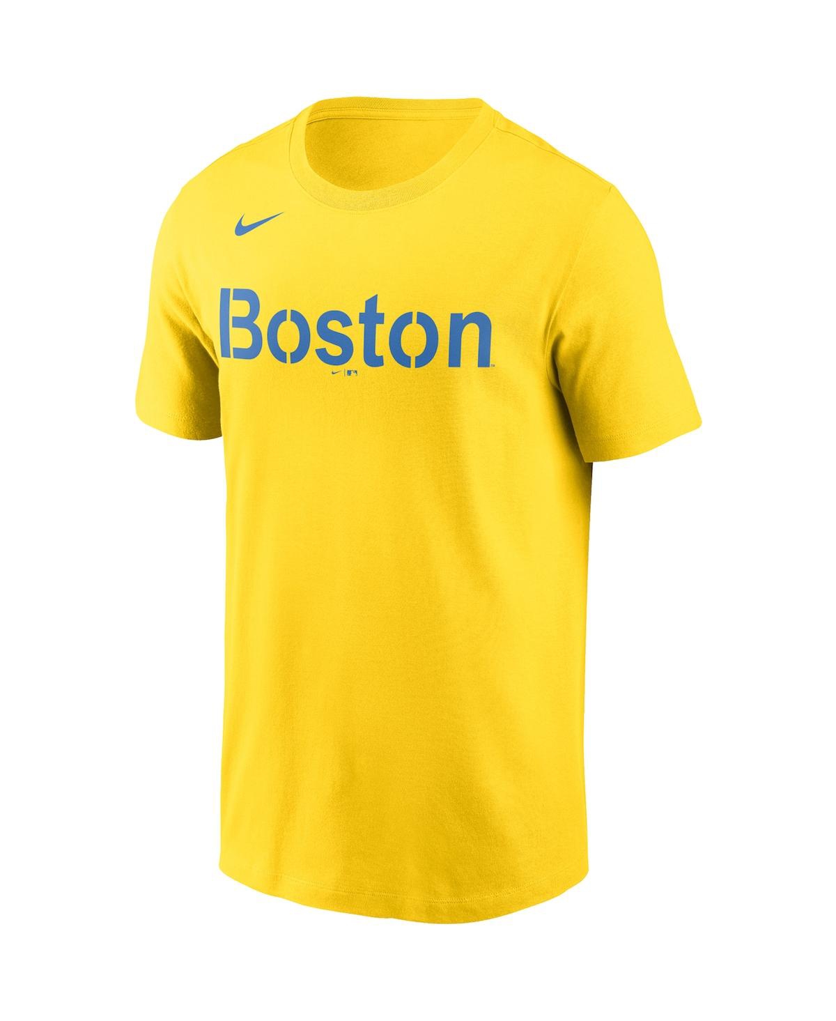 Men's Rafael DeversTone Boston Red Sox City Connect Name Number T-shirt - Gold