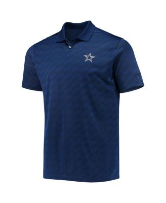 Men's Navy Dallas Cowboys Jacquard Wing Performance Polo Shirt