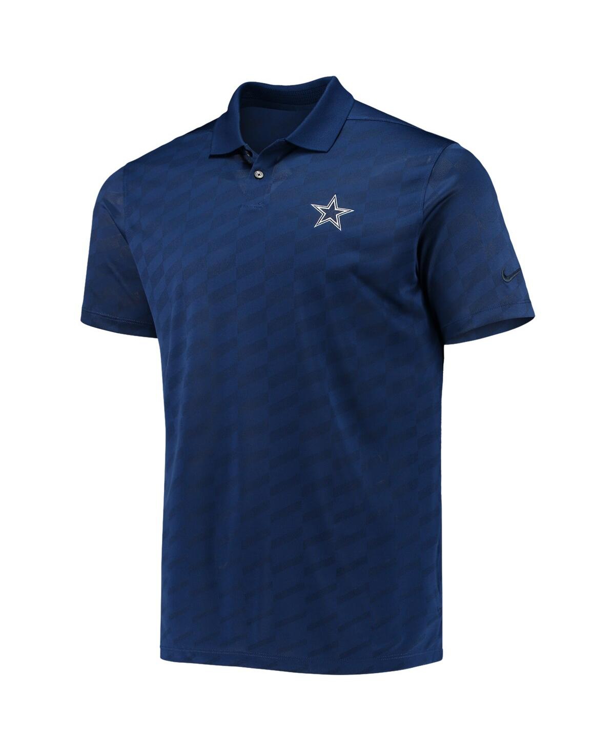 Men's Nike GolfDallas Cowboys Jacquard Wing Performance Polo Shirt - Navy