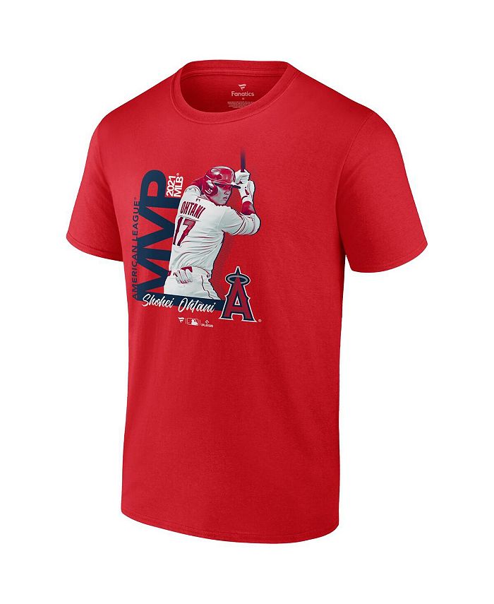 Fanatics Men's Shohei Ohtani Red Los Angeles Angels 2021 Al MVP T-shirt ...