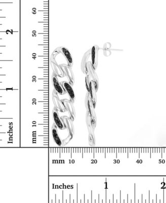 Black Spinel Chain Link Drop Earrings (1/2 ct. t.w.) in Sterling Silver