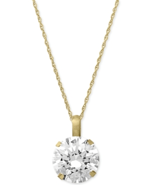 image of Swarovski Zirconia Round Pendant Necklace in 14k Gold (3-1/3 ct. t.w.)