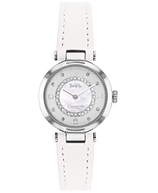 Women's Cary White Leather Strap Watch 26mm