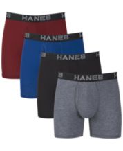 Hanes Originals Men's Boxer Briefs & Trunks, Stretch Cotton  Moisture-Wicking Underwear, Modern Fit Low Rise, Multipacks, Regular Leg -  Grey/Blue/Black - 6 - Pack, Large : : Clothing, Shoes & Accessories