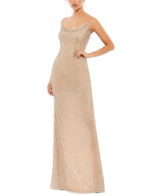 MAC DUGGAL Beaded Scoop-Neck Gown 