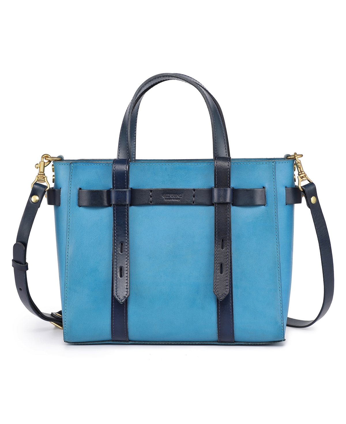 Women's Genuine Leather Westland Minit Tote Bag - Turquoise