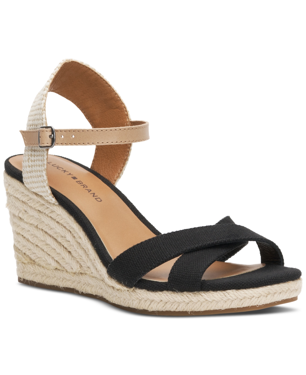 Lucky Brand Women s Maeylee Espadrille Wedge Sandals Women s Shoes In Black ModeSens