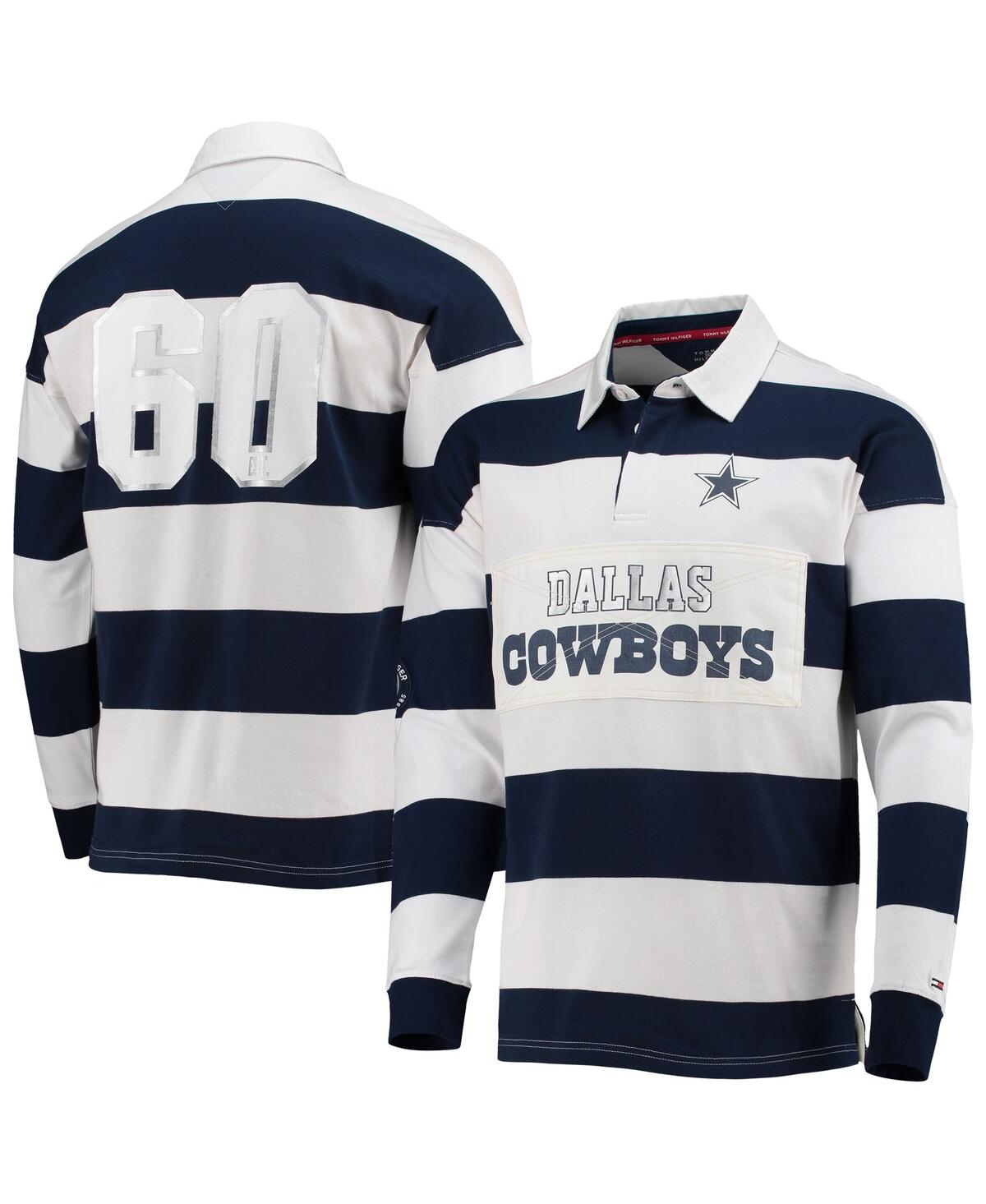 UPC 194809078923 product image for Men's Tommy Hilfiger Navy and White Dallas Cowboys Varsity Stripe Rugby Long Sle | upcitemdb.com