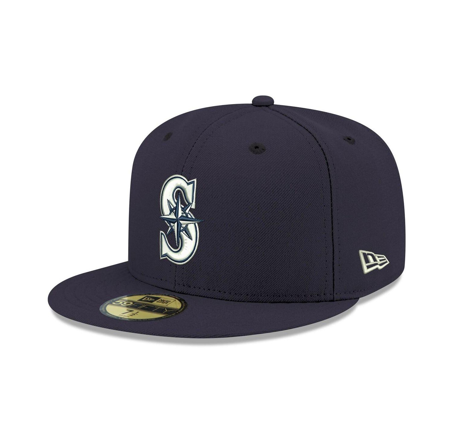 Men's Navy Seattle Mariners Logo White 59FIFTY Fitted Hat