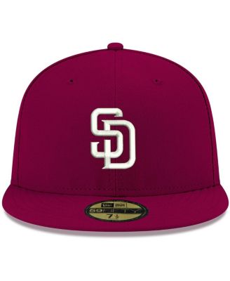 Men's Cardinal San Diego Padres Logo White 59FIFTY Fitted Hat
