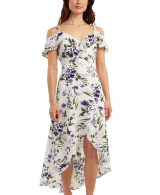 BCX - Juniors' Printed Off-The-Shoulder Fit & Flare Dress