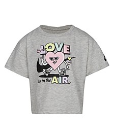 Little Girls Valentines Love is in the Air Boxy T-shirt