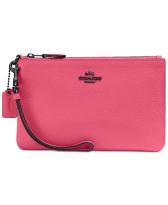 coach polished pebble small wristlet