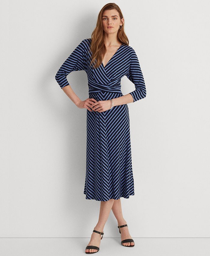 Lauren Ralph Lauren Striped Jersey Dress & Reviews - Dresses - Women -  Macy's