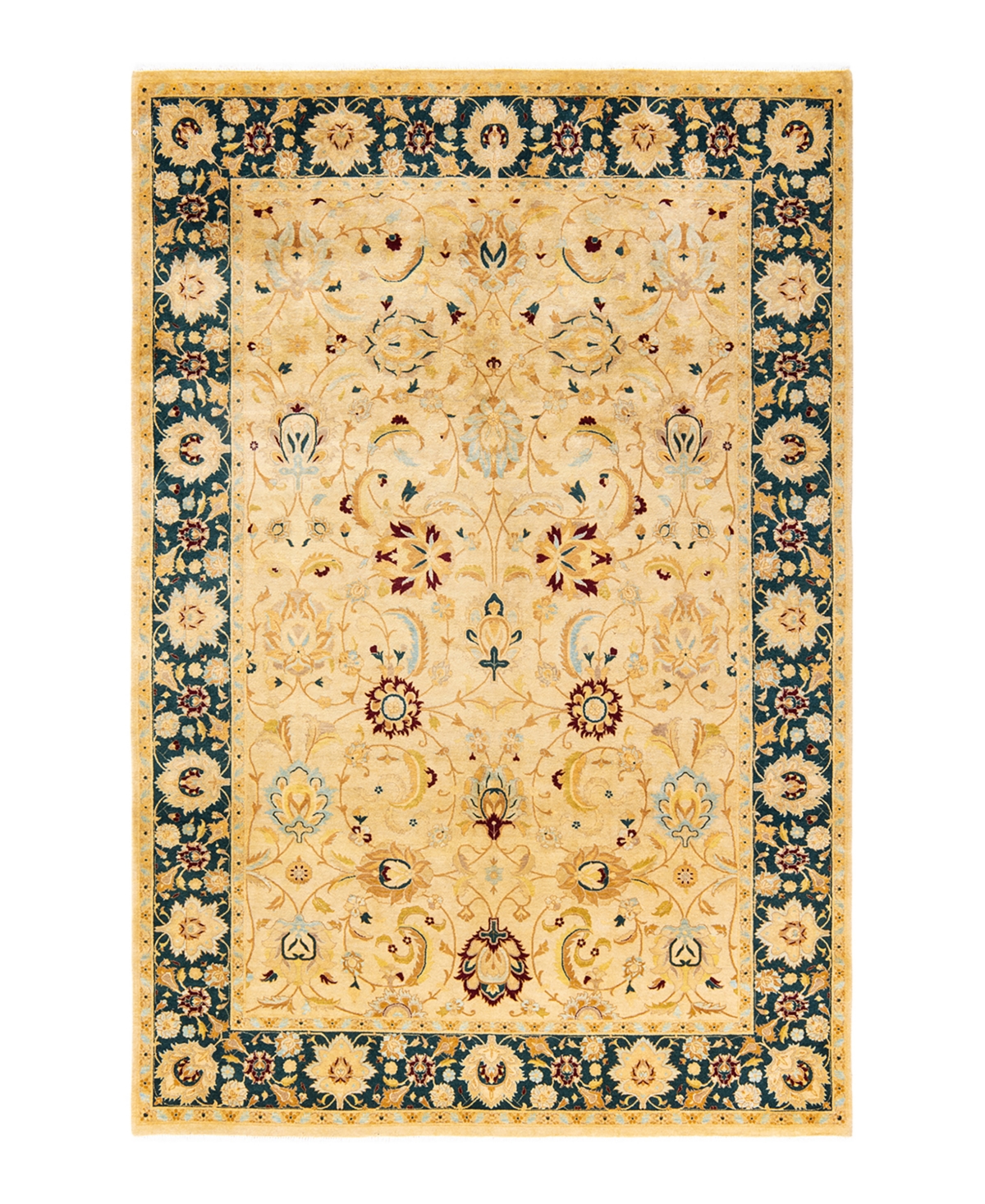 Closeout! Adorn Hand Woven Rugs Mogul M14035 6'1in x 9'3in Area Rug - Ivory