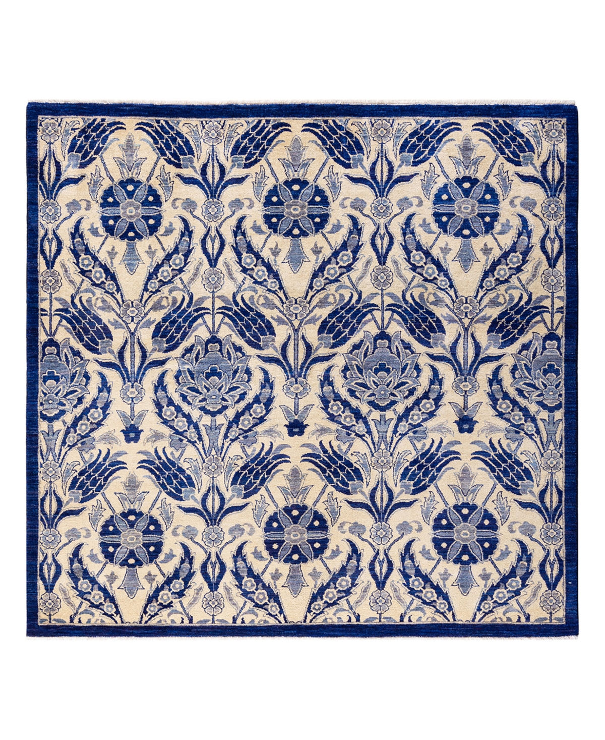 Adorn Hand Woven Rugs Suzani M180131 6'3in x 6'6in Area Rug - Blue
