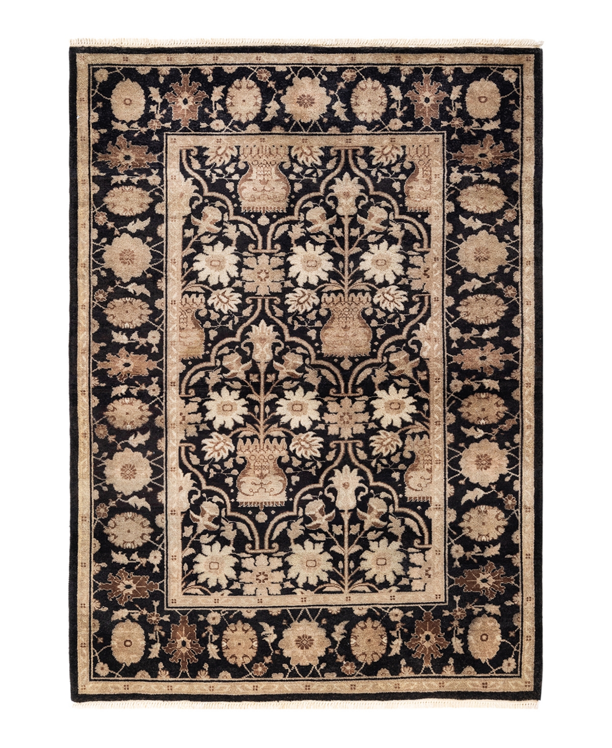 Closeout! Adorn Hand Woven Rugs Mogul M1641 4'3in x 6' Area Rug - Black