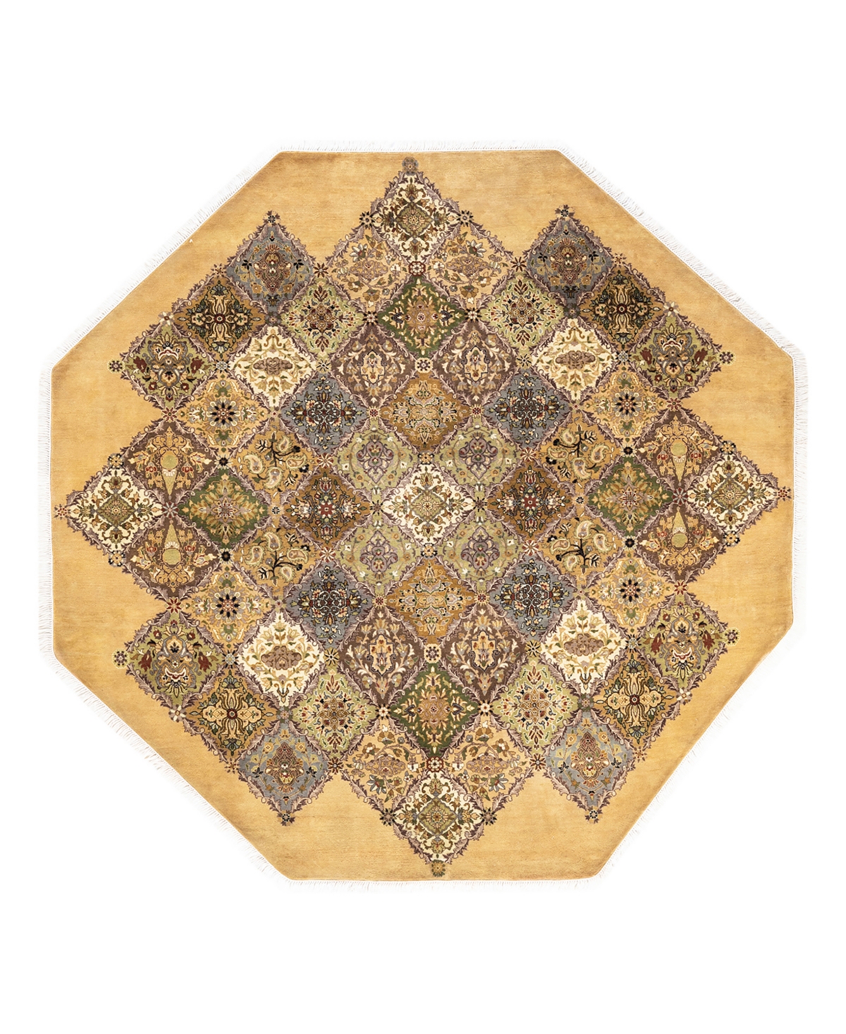 Closeout! Adorn Hand Woven Rugs Mogul M151924 7'1in x 7'1in Octagon Area Rug - Yellow