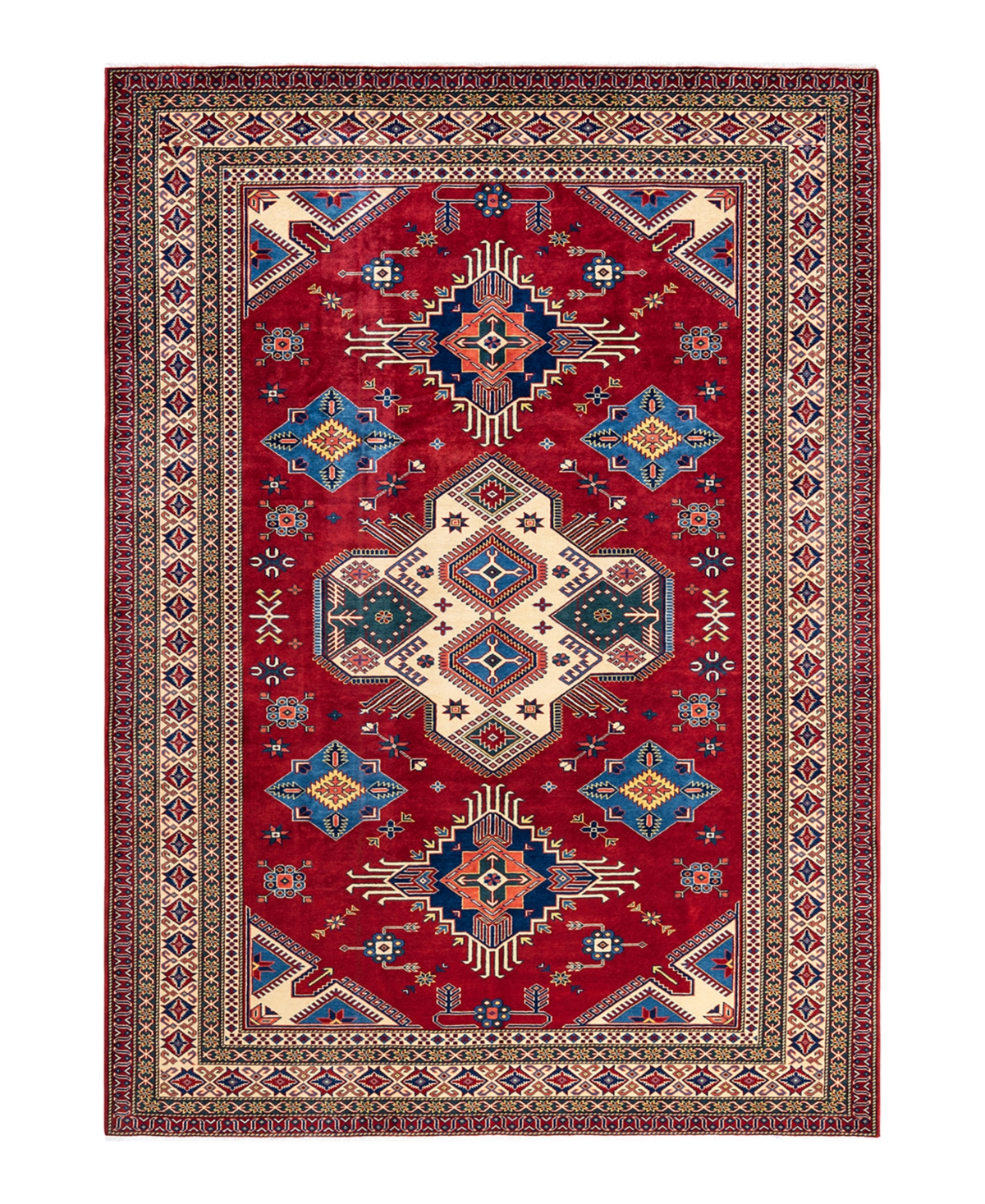 Adorn Hand Woven Rugs Tribal M18606 6'10in x 9'10in Area Rug - Red