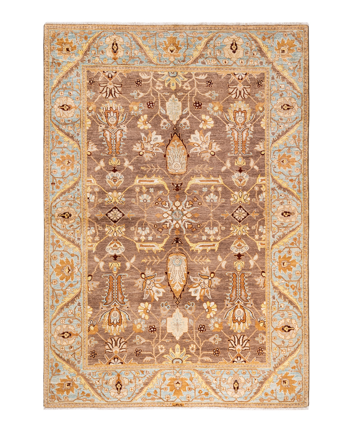 Closeout! Adorn Hand Woven Rugs Eclectic M15611 6'3in x 8'10in Area Rug - Brown
