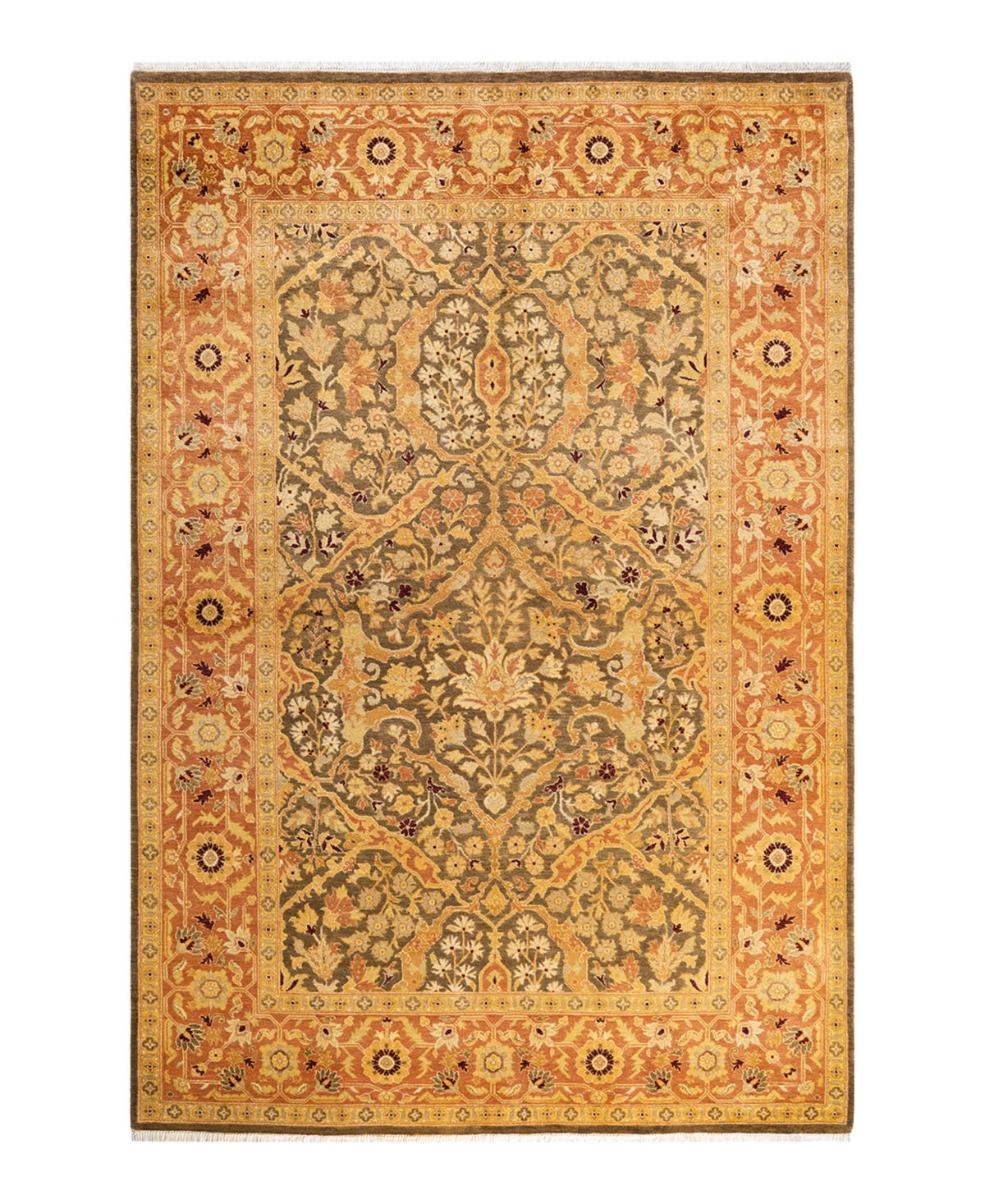 Closeout! Adorn Hand Woven Rugs Eclectic M147856 6'2in x 9'4in Area Rug - Green
