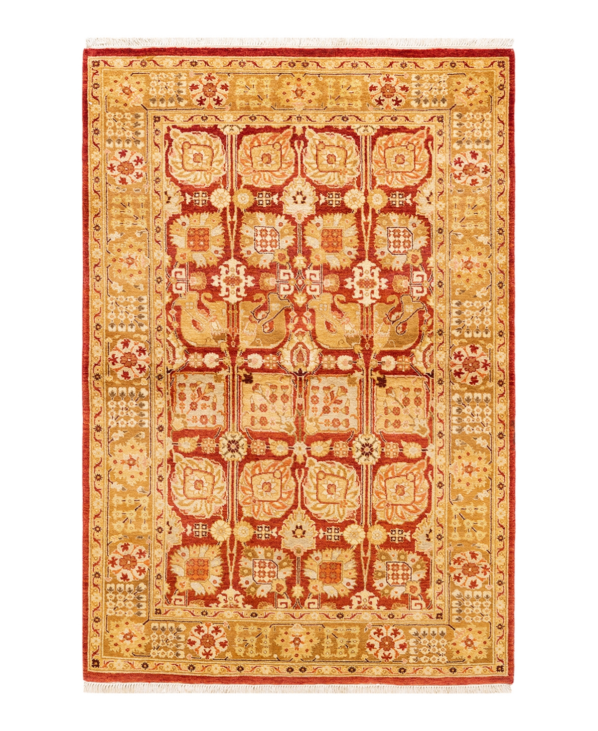 Closeout! Adorn Hand Woven Rugs Eclectic M14782 4'2in x 6'4in Area Rug - Red