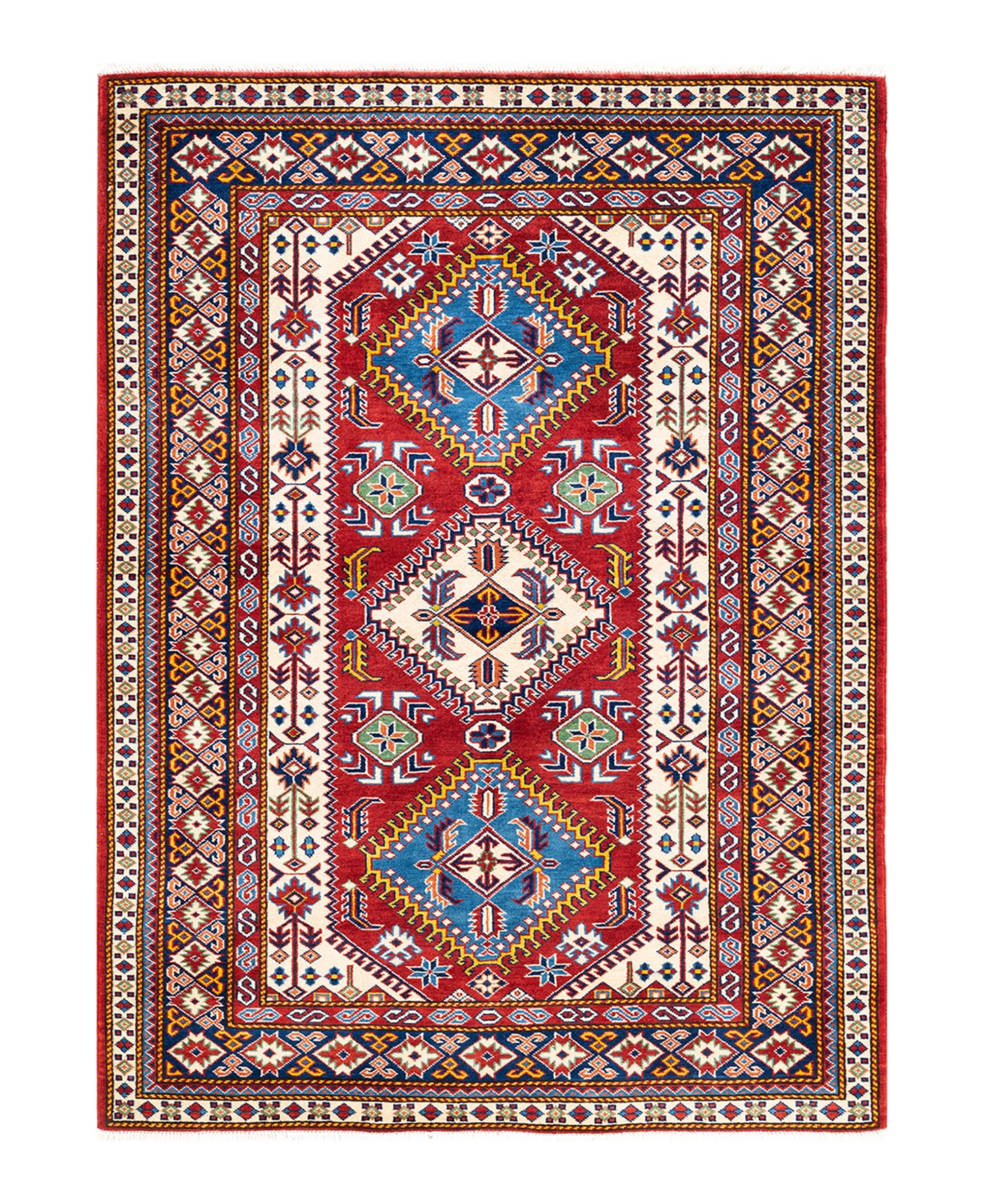 Adorn Hand Woven Rugs Tribal M18734 4'3in x 5'10in Area Rug - Red