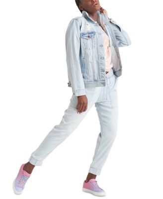 Black Tape Cotton Tie-Dye Denim Jacket 