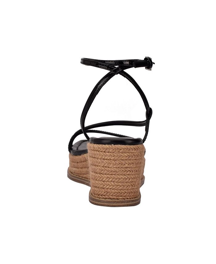 Calvin Klein Women's Neve Asymmetrical Strappy Espadrille Wedge Sandals