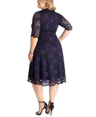 Plus Size Mon Cherie Floral Lace Cocktail Dress