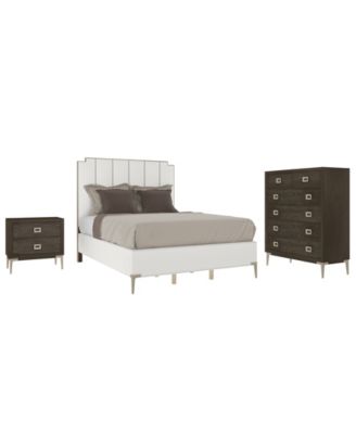 Drew & Jonathan Home - Drew & Jonathan Boulevard Cal-King 3-Pc Set ( Uph Bed + Chest + Nightstand)