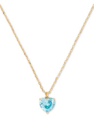 Gold-Tone Birthstone Heart Pendant Necklace, 16" + 3" extender