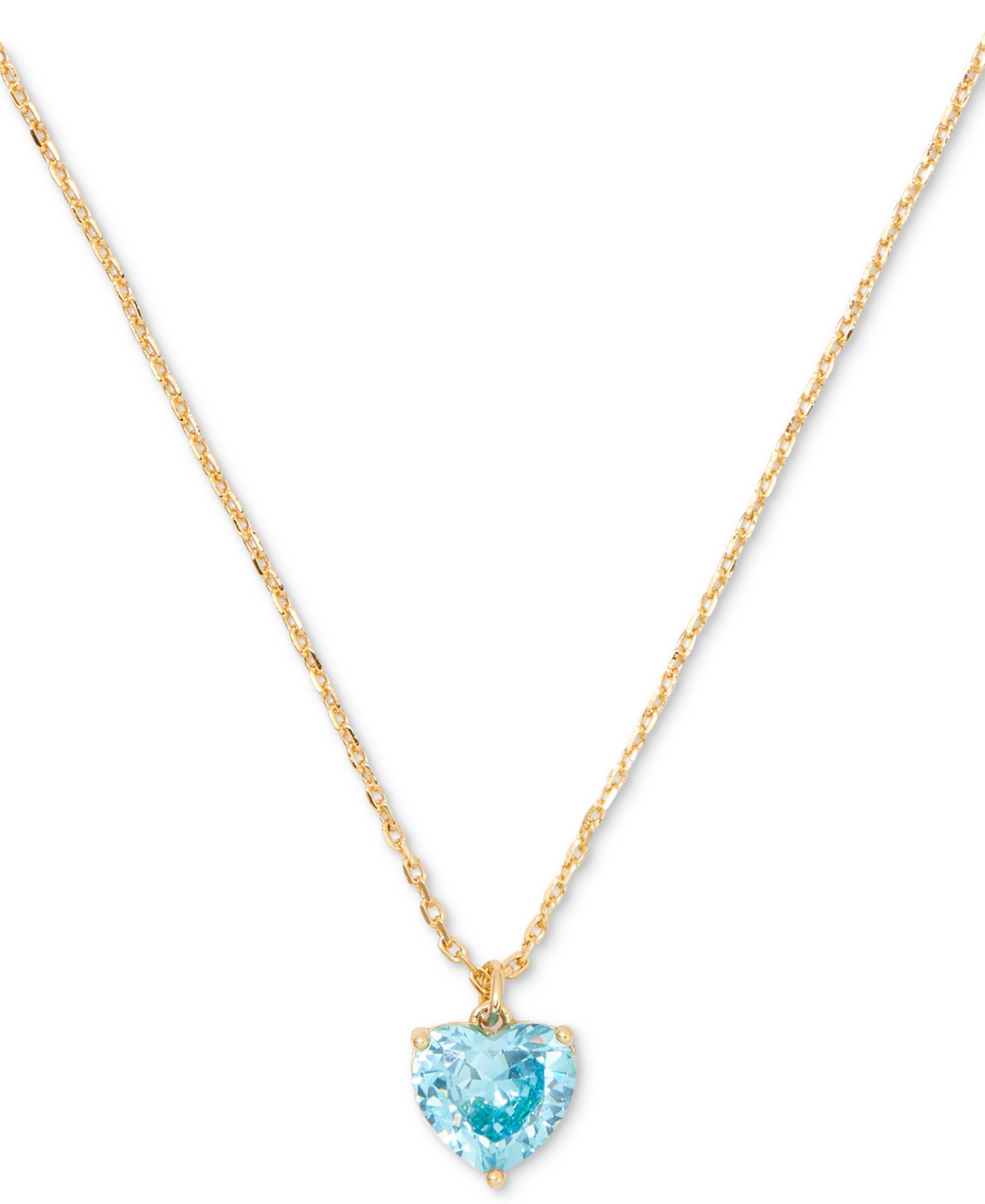 Gold-Tone Birthstone Heart Pendant Necklace, 16" + 3" extender