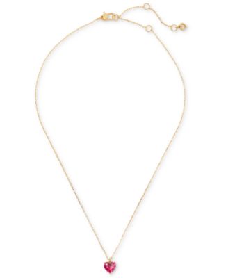 Gold-Tone Birthstone Heart Pendant Necklace, 16" + 3" extender