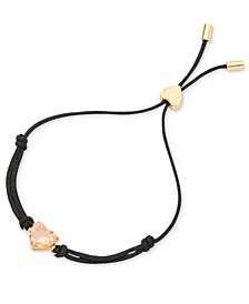 Gold-Tone Birthday Gemstone Heart Slider Bracelet