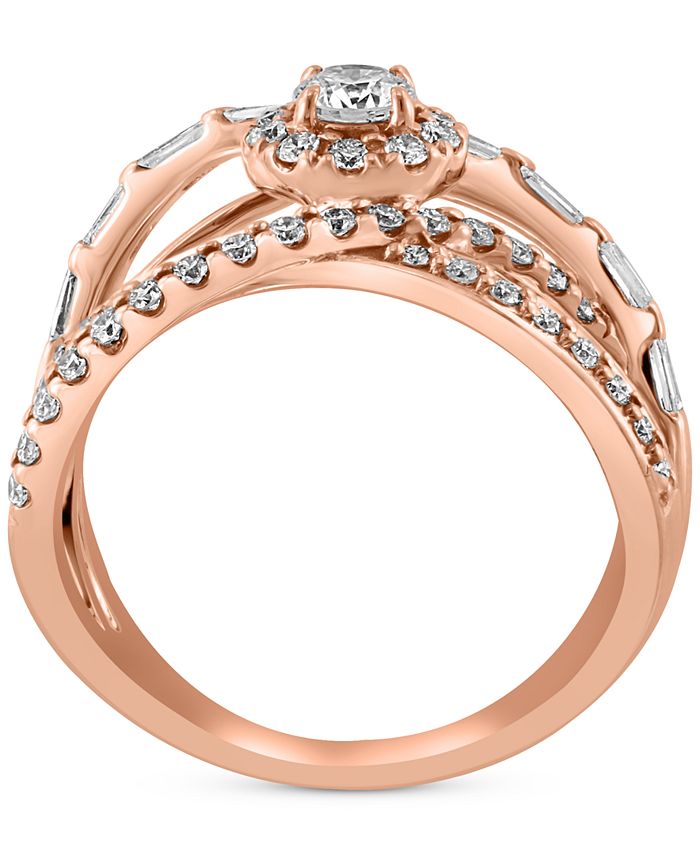 EFFY Collection - Diamond Openwork Crossover Statement Ring (7/8 ct. t.w.) in 14k Rose Gold
