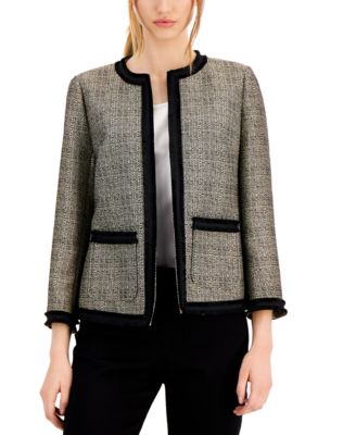 Anne Klein - Contrast-Trim Jacket