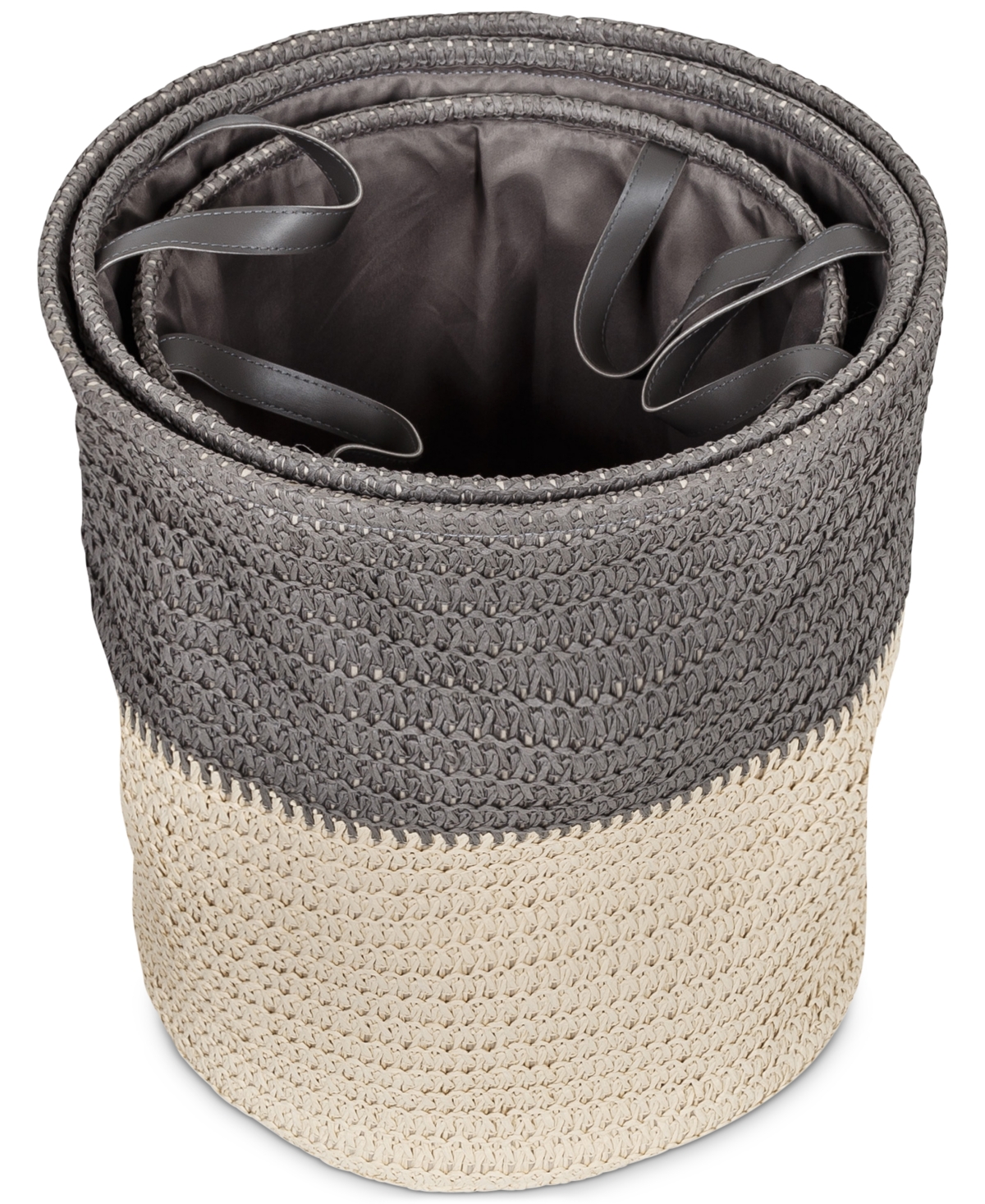 Shop Honey Can Do Flexible Laundry Baskets With Handles, Set Of 3 In Natural