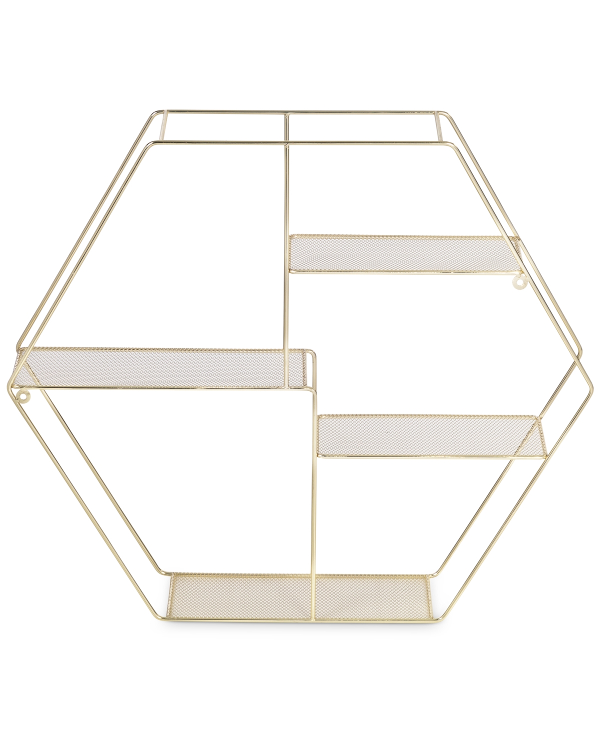 Shop Honey Can Do Four-tier Hexagonal Decorative Metal Wall Shelf In Gold
