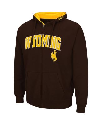 Men's Brown Wyoming Cowboys Arch & Logo 3.0 Full-Zip Hoodie