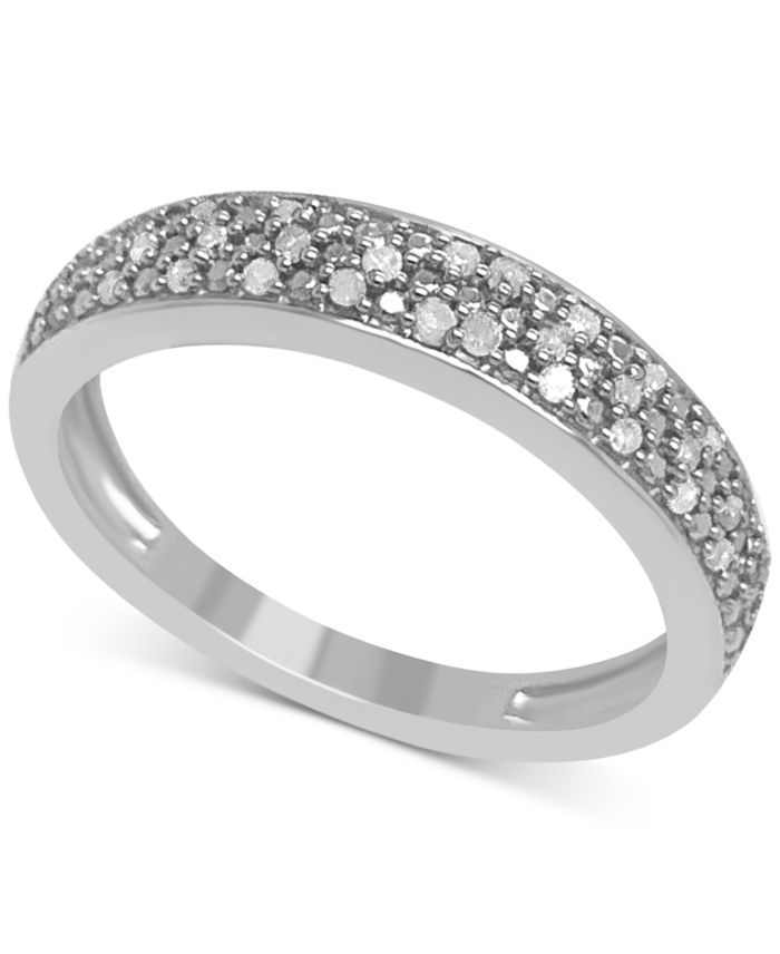 Diamond Pav&eacute; Band (1/6 ct. t.w.) in Sterling Silver
