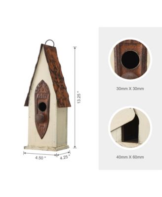 13.25" Washed Distressed Birdhouse