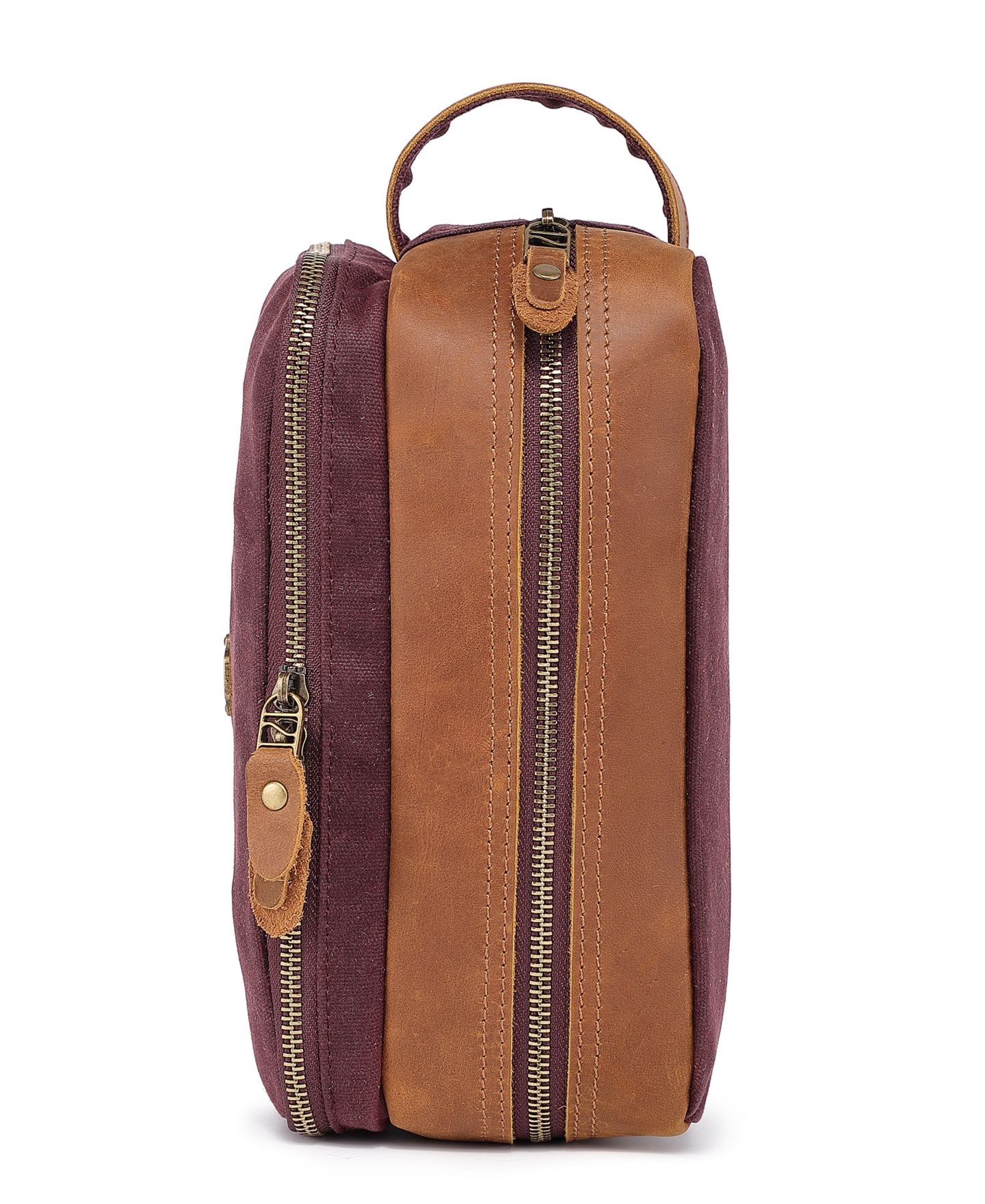 Женский несессер TSD BRAND Turtle Ridge Waxed Canvas Toiletry Bag, цвет: Бордовый — фото 10