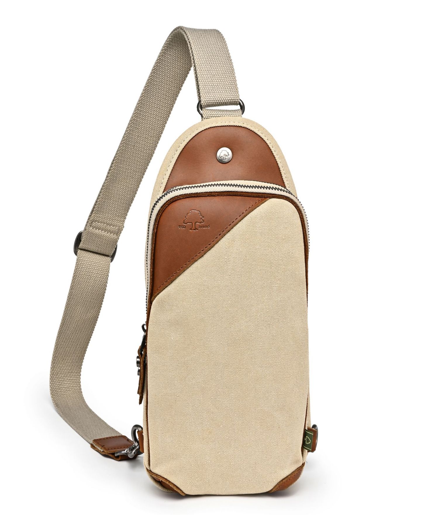 Женская сумка TSD BRAND Canna Canvas Sling, цвет: Бежевый — фото 1