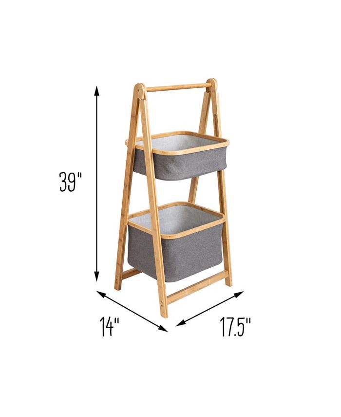Honey Can Do Bamboo & Canvas 2Tier Collapsible Shelves Macy's