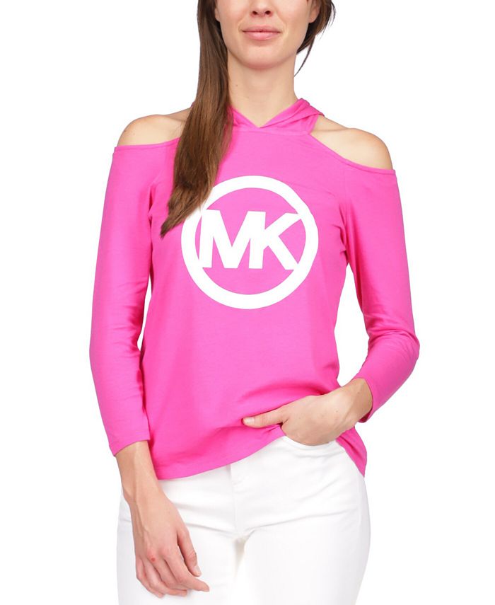 Michael Kors Logo Cold-Shoulder Hoodie & Reviews - Tops - Petites - Macy's