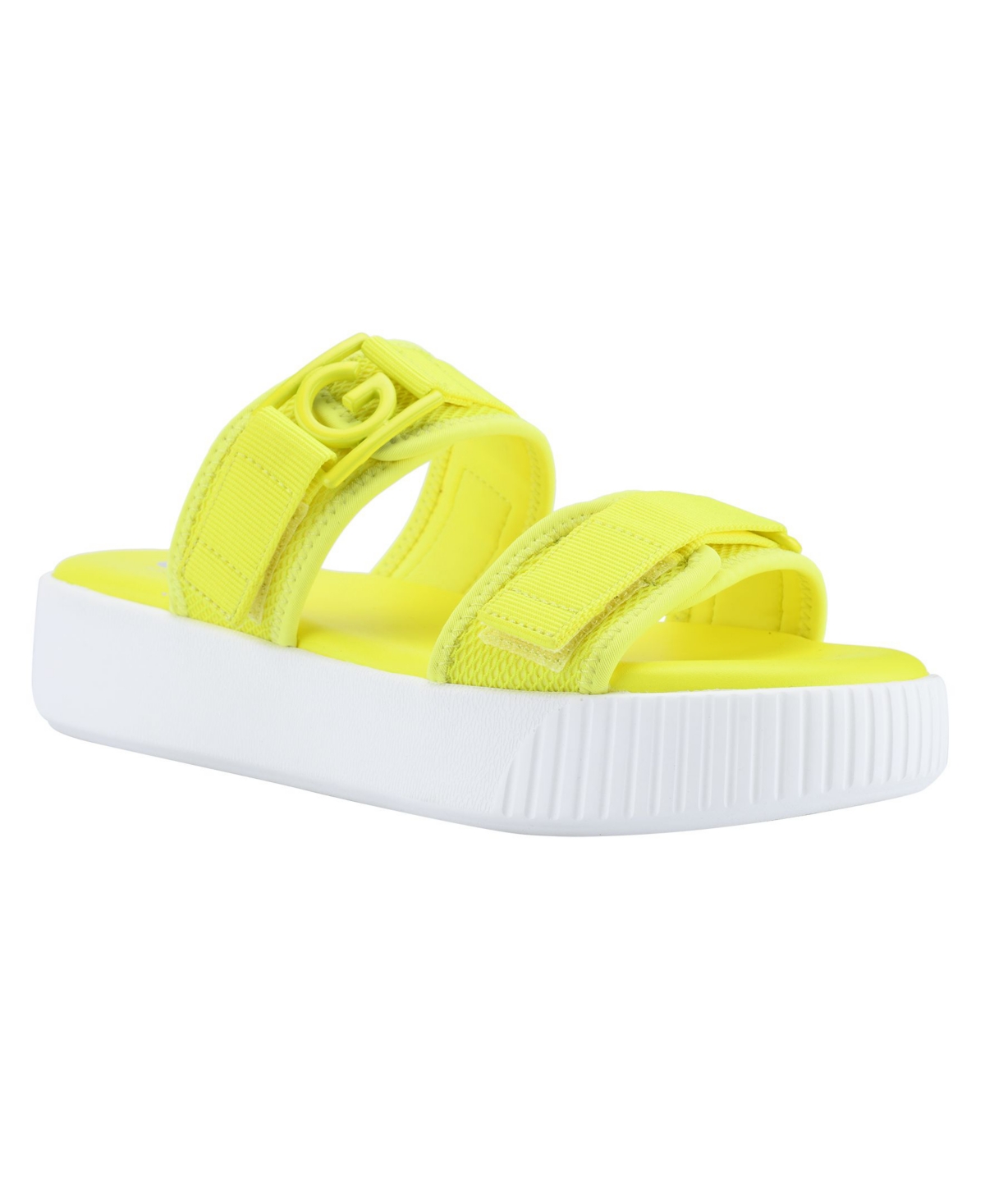 Gbg Los Angeles Women's Saedee Flatform Sporty Sandals Women's Shoes In Neon Yellow