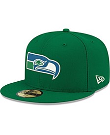 Men's Kelly Green Seattle Seahawks Omaha Throwback 59FIFTY Fitted Hat