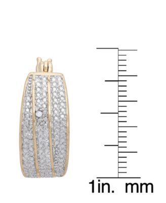 Diamond Accent 3 Row Hoop Earrings